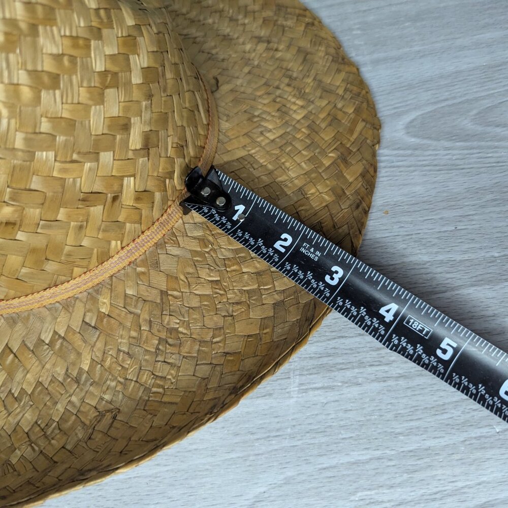 Vintage Women's Woven Straw Hat w/Tan Accent Band - Picture 11 of 14